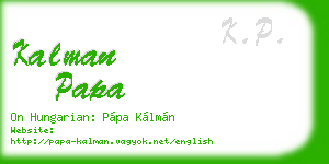 kalman papa business card